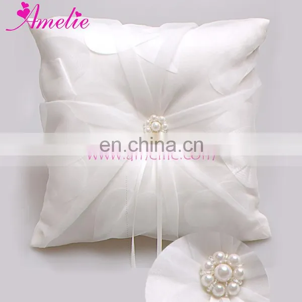 AR0476 Lace and Tulle Flower Wedding Decorative Pillow for Ring photo-6