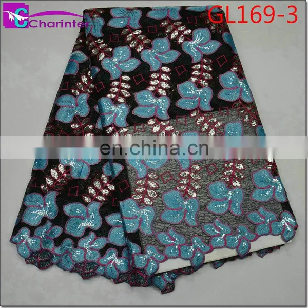 African Wedding Lace Fabrics Organza GL169 photo-4