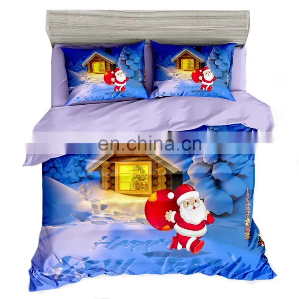 Christmas Print Home Comforter Cover Bedding Sets Duvet Cover Sets Bedspread for Adult Kids Cubrecama Navidad
