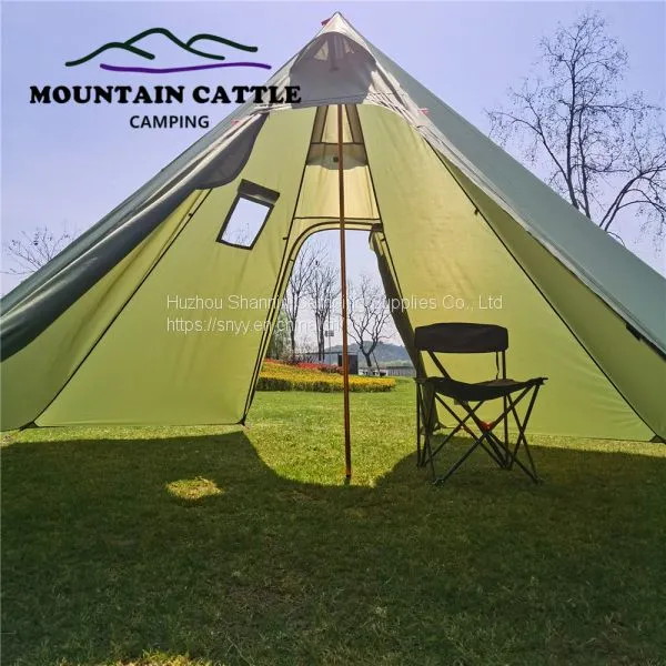 Mountaincattle Single Layer 400 CM Tipi Hot Tent Winter Camping Triangle Backpacking Equipment photo-2