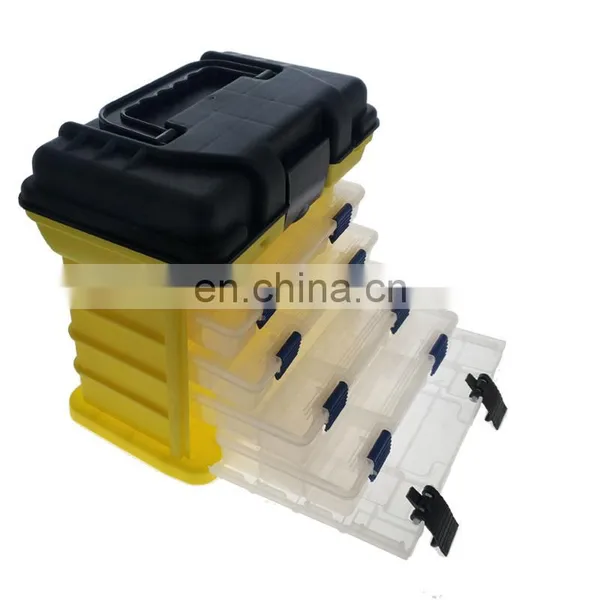 Multi-functional 4 Layers Hard Plastic Large Fishing Tackle Lure Storage Boxes