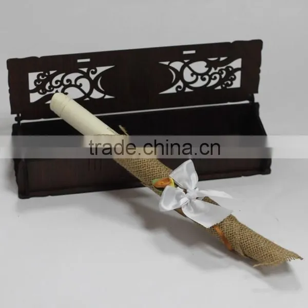 2016 Hot Sale Creative Ideal Laser Cut Wooden Box Vintage Wedding Invitation photo-2