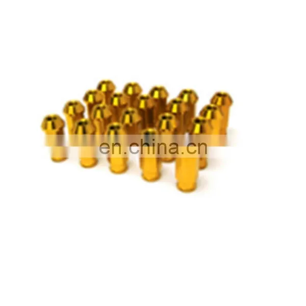 7075 Aluminum Yellow Color 50mm Car Wheel Lug Nuts For Racing Car