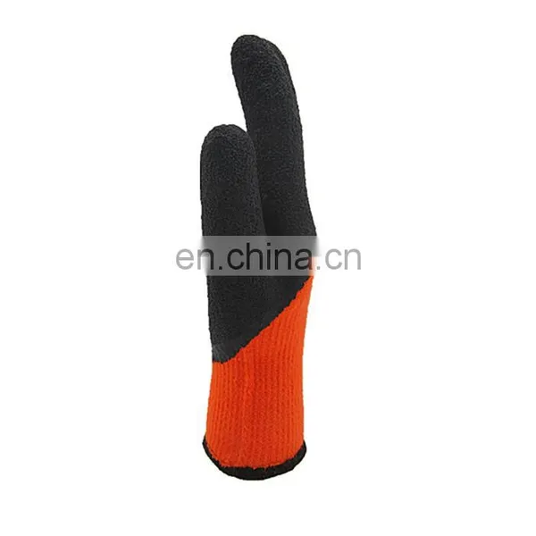 10G Acrylic Brushed Liner Wrinkle Latex Coated Work Gloves photo-4