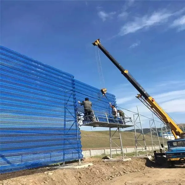 Production and Installation of Wind and Dust Suppression Nets in Coal Yards, Customized Blue Wind Deflectors for Factory Use