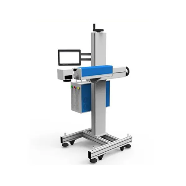 High Speed Movable Dynamic Plastic PVC Pipe PE Cable Online Fiber Laser Flying Marking Machine