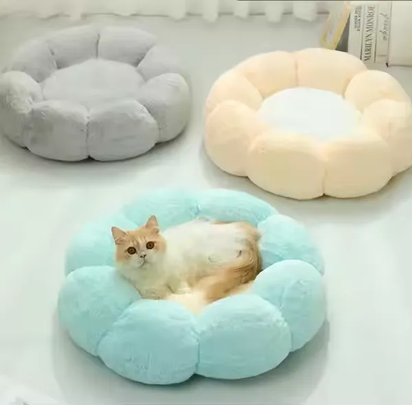 Winter Soft Warm Semi-Enclosed Cat Litter Dog Bed House Indoor Cozy Comfy Pet Cat Bed photo-3