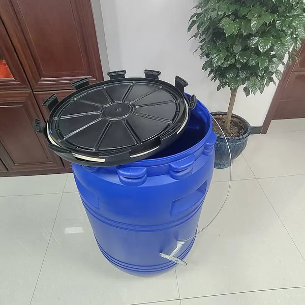 Manufacturer of 500mm Caliber Iron Clamps, 200-liter Large Wide-mouth Plastic Barrels With 230-kilogram Plum Blossom Lids photo-3