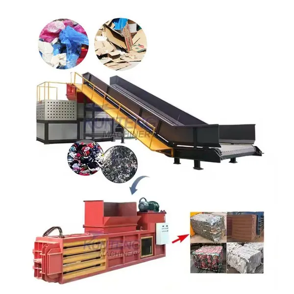 Heavy Duty Industrial Paper Shredder and Baler Combination Waste Paper Carton Plastic Shredding Machine EPC