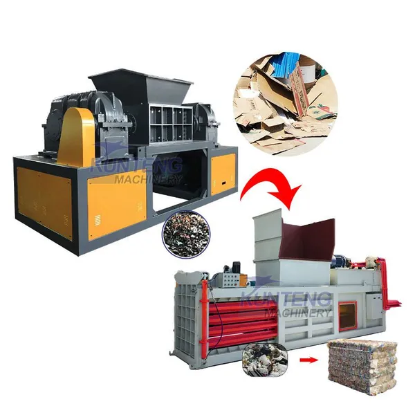 Industrial Paper Shredder and Baler Cardboard Shredder Carton Box Shredding Machine EPC