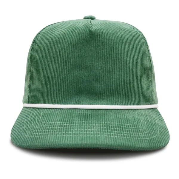 Stylish 5-panel Flat-brim Snapback Cap With Decorative Rope Detail, Custom Embroidery Logo Adjustable Plain Snapback Cap photo-4