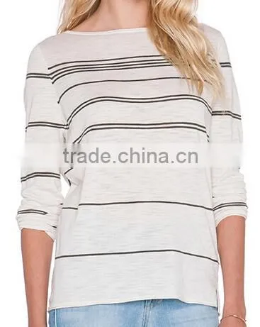 2016 Spring/summer High Qaulity Crew Neck Long Sleeve Plain Body With Hotfix Pullover Sweater photo-2