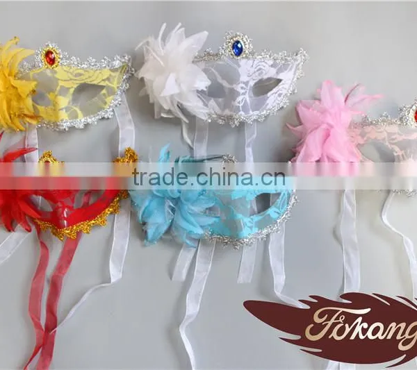 2016 Latest Selling Products PVC Venetian Mask With Artificial Flower Decoration photo-6