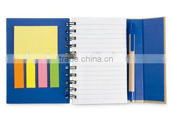 4 sets of flags and sticker paper colored with pen of recycled paper notebook