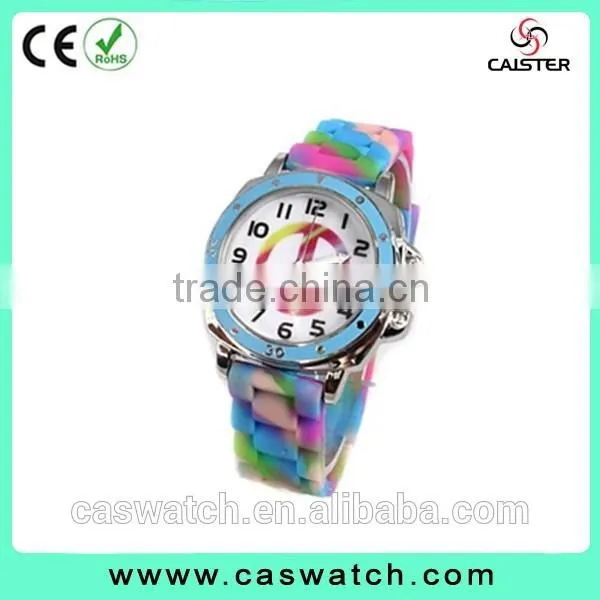 Cheap Vogue Lovely Rubber Timepieces, Child's Rainbow Silicone Watch, Colorful Bezel Hotsale Jelly Watch photo-2