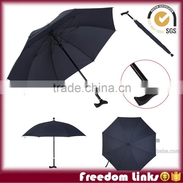 30 Inch Black Crutch Stick Straight Umbrella,auto Open