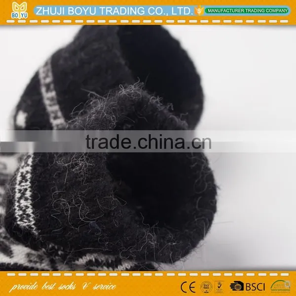 BY-161203 Hot OEM Lady Handmade High Quality Angora Wool Thick Socks photo-4