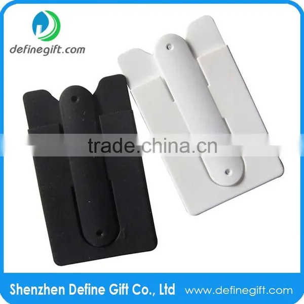 Two Function Soft Smart Wallet Silicone Cell Phone Kickstand photo-5
