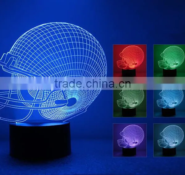 3d Night Light Lamp Decorative Night Lamp Skull Baseball Caps Shape photo-3