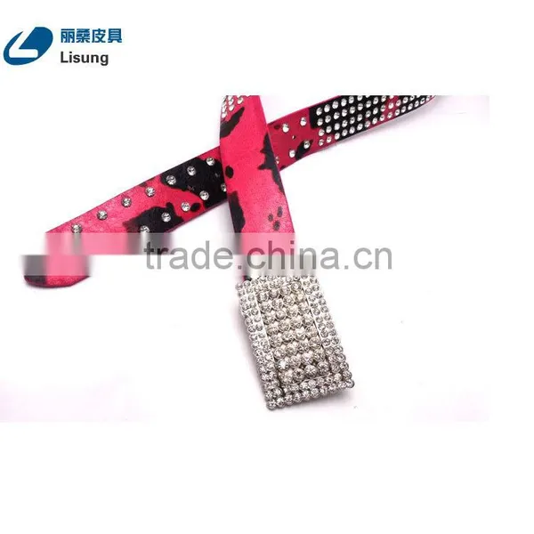 Cheap Rhinestone Strass Studded Fake Leather Cowgirl Belt photo-5