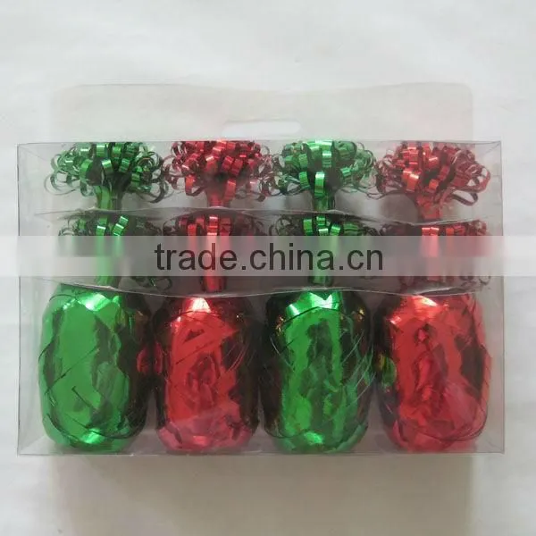 HOT SALE 12PCS Gold/Red Metallic Poly Gift Ribbons Bows Pack, Curling Ribbon Bows photo-2