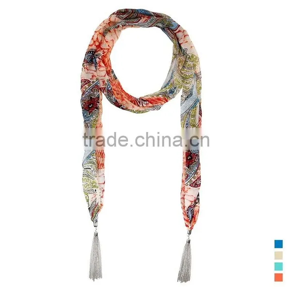 2015 Fashion Paisley Print Lightweight Infinity Loop Scarf