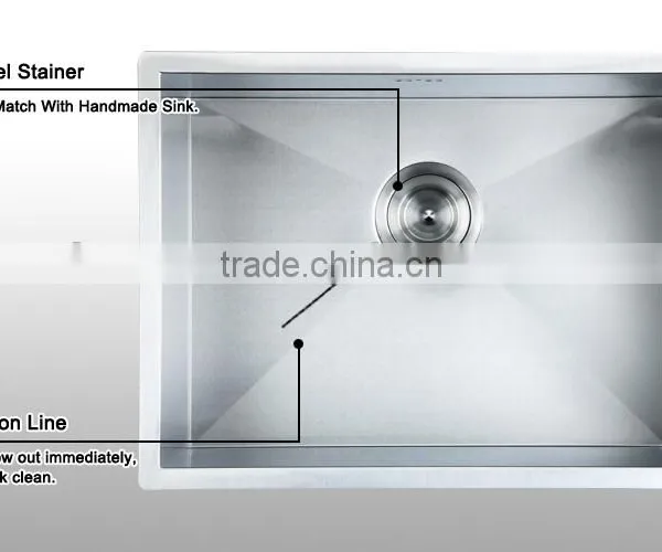 Modern Kitchen Ware Handmade Stainless Steel Undermount Kitchen Sink With Single Bowl photo-3