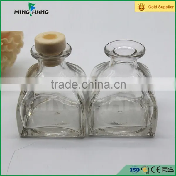 Square Fragrance Aroma Diffuser Glass Bottle 60ml With Cork photo-4