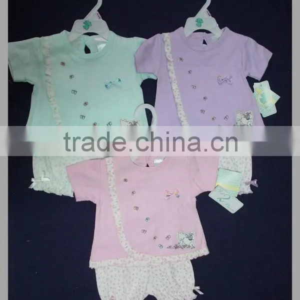 100%cotton Factory OEM Baby Clothes 2pcs Set