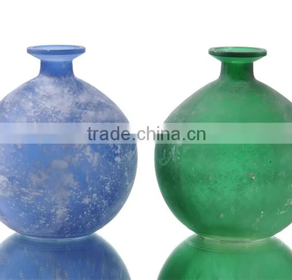 Globe Shape Retro Antique Color Glass Vase photo-3