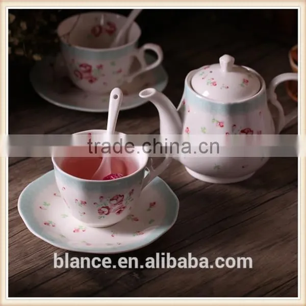 Rose Coffee Tea Set Cup/Saucer/Spoon Expresso Tasse Assiette photo-4