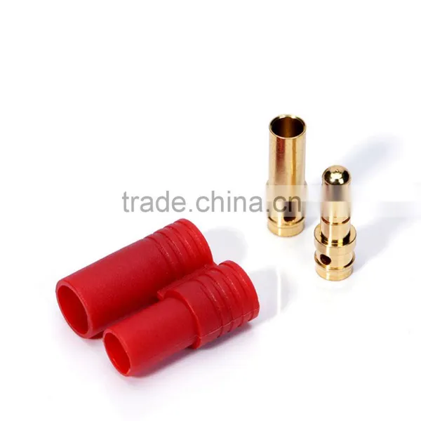 Power Adapter HXT 3.5mm Gold Plated Bullet Banana Plug Connector With Red Plastic Housing photo-2