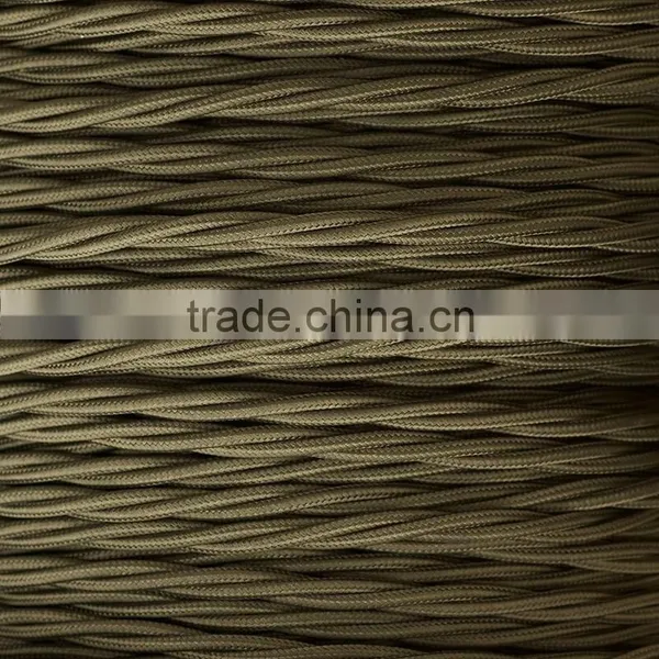 CE Cloth Covered Twisted Electrical Wire Vintage Fabric Braided Pendent Lamp Cord 2*0.75mm photo-4