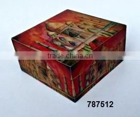 Wooden Jewelery Box Painted TajMahal