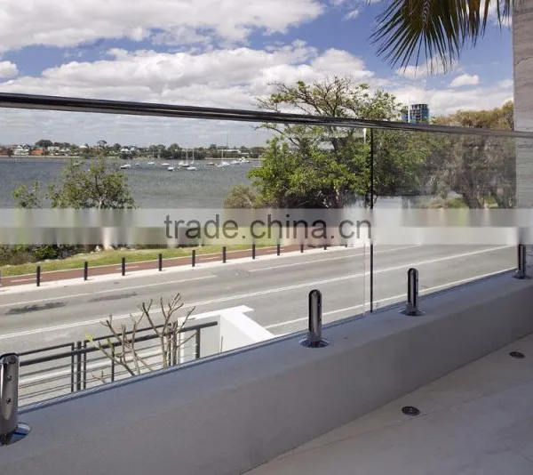 Safety Glass Fence Design By Stainless Steel Spigots With Tempered Glass Sheet Combination/Frameless Glass Railing photo-6