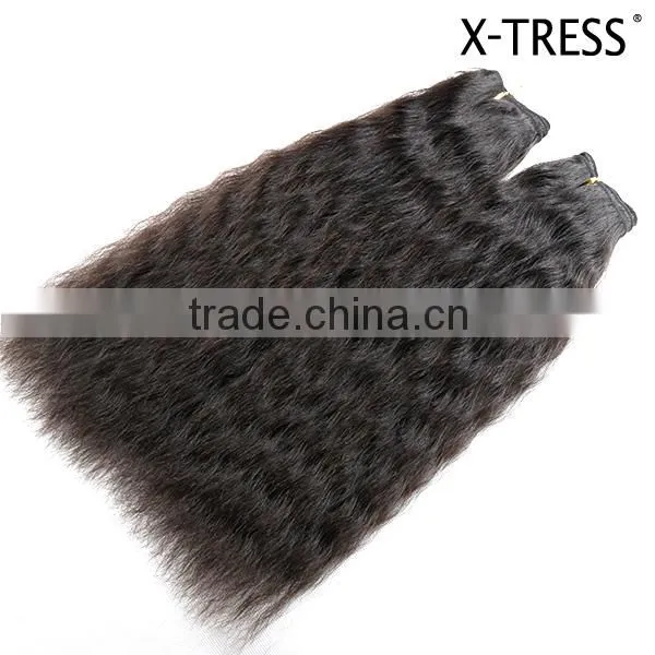 2pcs Pack 120g 16inch Coarse Yaki Super Wave Top Quality Synthetic Weft Hair Extension photo-2