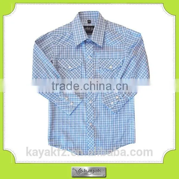 Custom-made Fashion Pocket Cotton Checked Kid Shirt photo-5