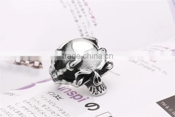 2016 Custom Design Gothic 316L Titanium Steel Devil Skull Ring photo-5