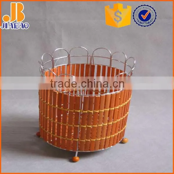 JIAOBAO Round Bamboo Garbage Bin