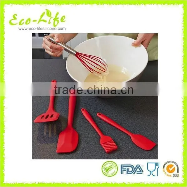 5 Pcs Silicone Kitchen Utensils/ Cooking Tools Set /Spatula Turner Whiskey Brush photo-2