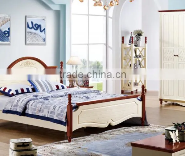 Mediterranean Style 1.2m Solid Wood Bed for Kids Furniture Design photo-2