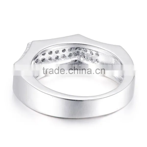 925 Sterling Silver Ring Inlay Diamond,silver Ring Designs for Girl photo-3