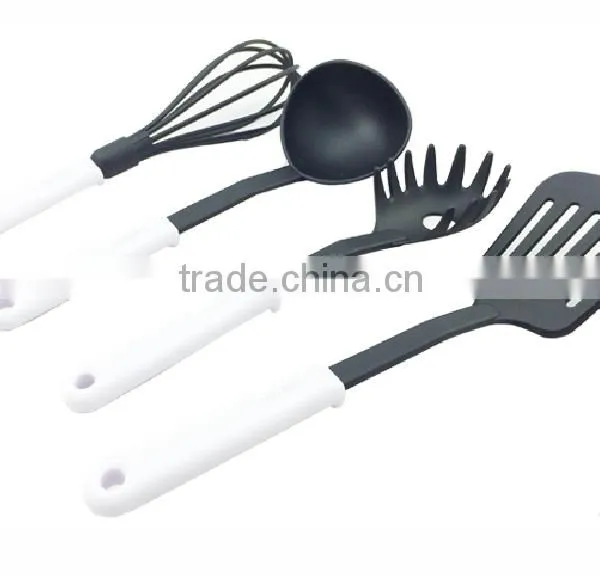 Cheap Price Professional 4 Piece Nylon Kitchen Utensil Set White+black Nylon Kitchen Ware Set Nylon Spoon NL21 photo-4