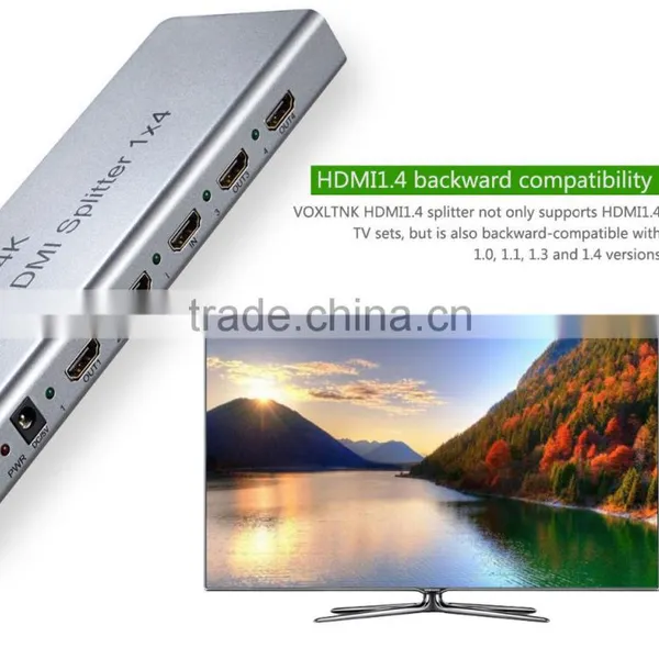 VOXLINK 4K HDMI Splitter 1x4 (HDMI 1.4,HDCP1.4 ,4K,IR Extension, EDID Management, RS232) EU/US/UK/AU photo-4