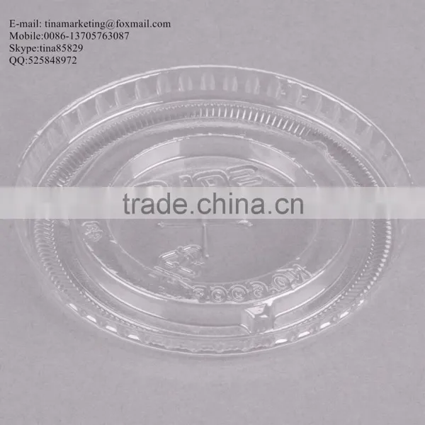 9-10 Oz. Clear Flat PS Plastic Lid With Straw Slot for Cold Drink Cup China Manufactory Price photo-5