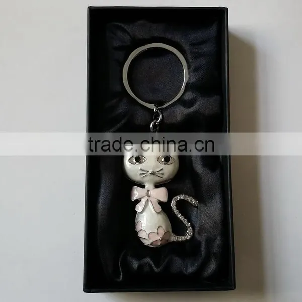 Wholesale Enamel Coated Pussycat Design Metal Alloy Key Chain photo-2