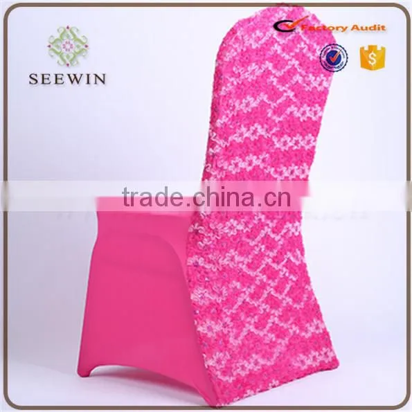 Rosette Spandex Chair Cover for Wedding photo-2
