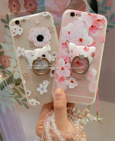 Pretty Cell Phone Case Cover Soft Tpu Silicone Mobile Phone Cases for IPhone7/7Plus/6/6s/6plus/6splus With Ring Holder photo-4