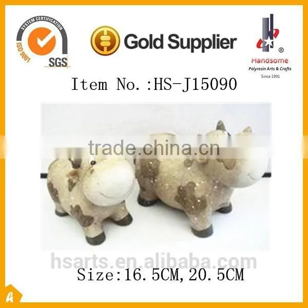 Decorative Three Sizes Ceramic Cow Money Bank Coin Saving Boxes as Gifts for Kids photo-2