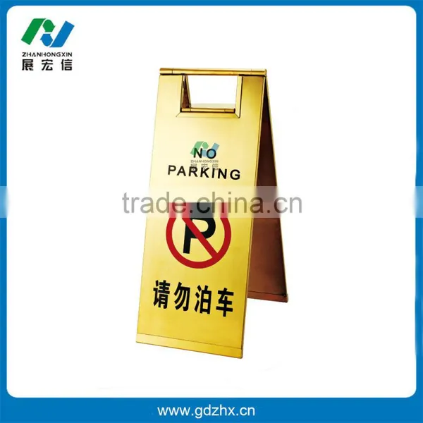 Small Matt Silver Caution Wet Sign Stand photo-4